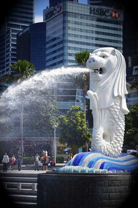Fountain with Evening Illumination